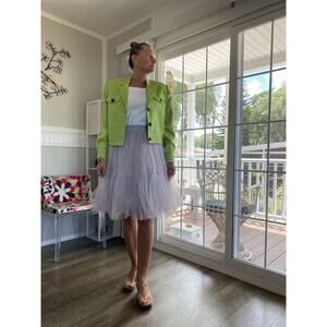 CHARACTER SUBURBAN WEAR BLAZER JACKET 100% linen Lime green 10
